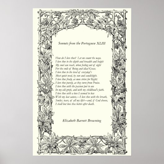 Barrett Browning – ポルトガル語のSonnets 43 ポスター (正面)