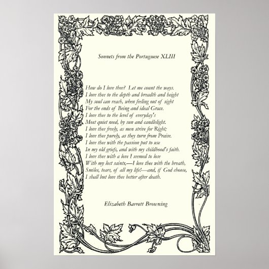 Barrett Browning – ポルトガル語のSonnets 43 ポスター (正面)