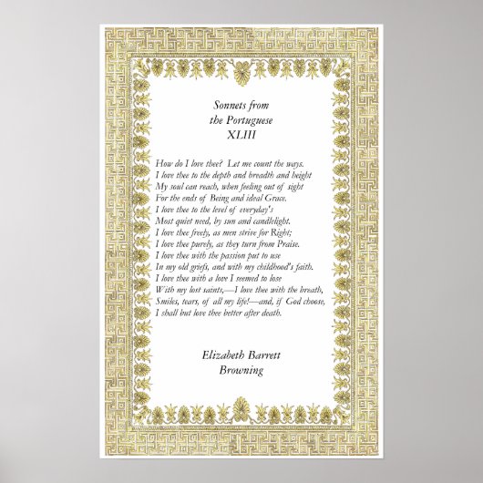 Barrett Browning – ポルトガル語のSonnets #43 ポスター (正面)