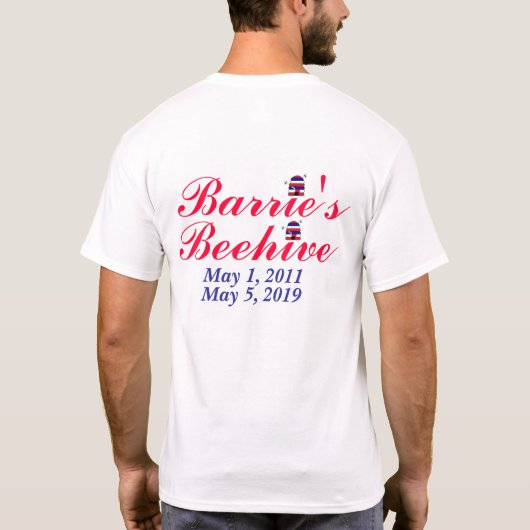 Barrieのミツバチの巣のTシャツ Tシャツ (裏面)
