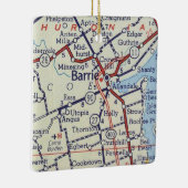 Barrie ONヴィンテージマップ セラミックオーナメント (右)