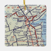 Barrie ONヴィンテージマップ セラミックオーナメント (正面)