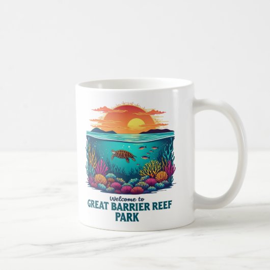 Barrier Reef National Australian素晴らしへようこそ コーヒーマグカップ (右)