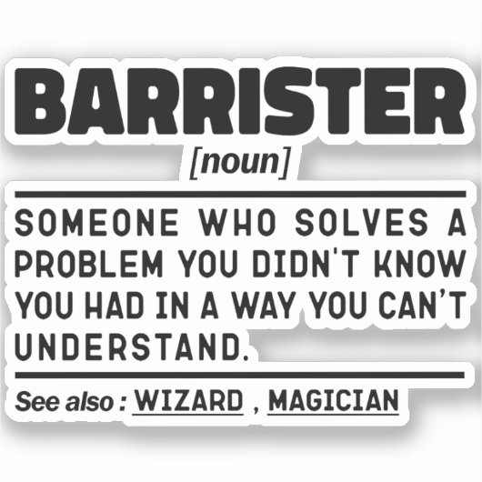 Barrister名詞定義の専門法学生 シール (正面)