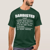 Barrister名詞定義の専門法学生 Tシャツ (正面)