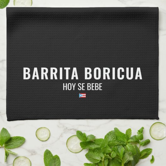 Barrita Boricua Hoy Se Bebe Bar | プエルトリコ キッチンタオル (折り畳み)