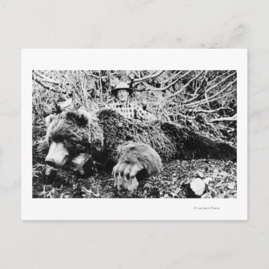 Barr's Bear Over 10足ロング，アラスカ ポストカード (正面)