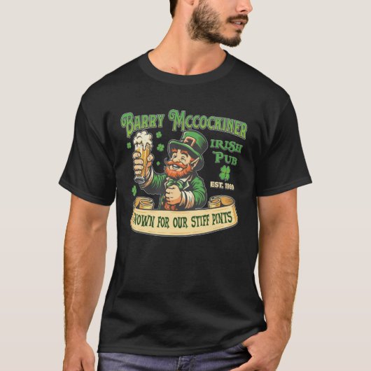 Barry McCockiner McConconner Irish Pub Funny Saint Tシャツ (正面)