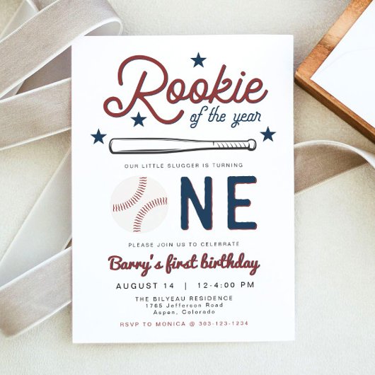 BARRY ROOKIE of the Year Baseball第1回目の誕生日 招待状