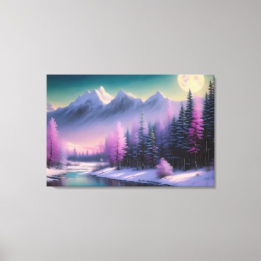 BarryDyarによる「満月」©の絵画風景 キャンバスプリント (正面)