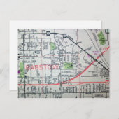 BARSTOW、CAヴィンテージマップ葉書 ポストカード (正面/裏面)