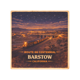 Barstow Centennial Desert Train Glow メタルプリント