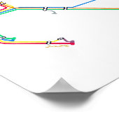 BART Map Art Print San Francisco California ポスター (角)