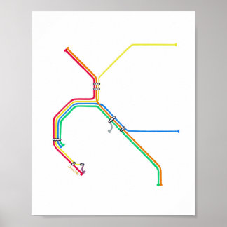 BART Map Art Print San Francisco California ポスター