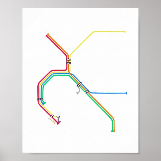 BART Map Art Print San Francisco California ポスター (正面)
