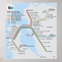 Bart Train Map ポスター