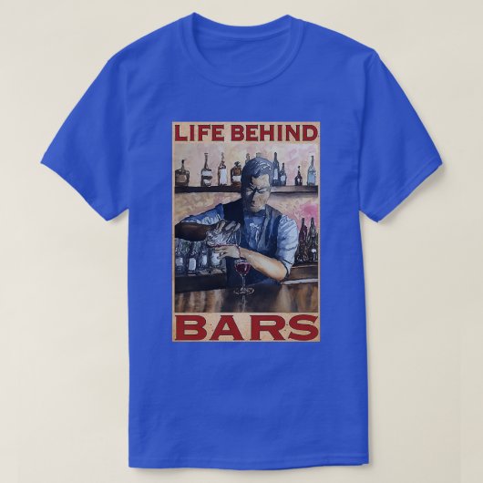 BARTENDERの後ろのバー1 Tシャツ (デザイン正面)
