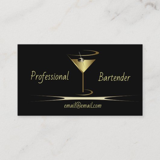 Bartender名刺 – 金ゴールド分類カード 名刺 (正面)