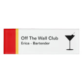 Bartender明るいシンプル名タグ新規 名札 (正面)