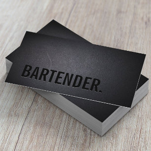 Bartender Bold Text Minimalist Wine 名刺