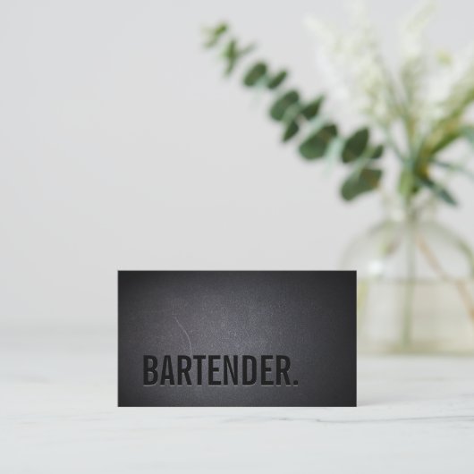 Bartender Bold Text Minimalist Wine 名刺 (スタンド正面)