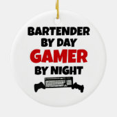 Bartender by Day Gamer by Night セラミックオーナメント (裏面)