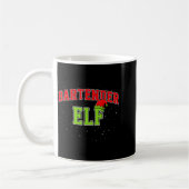 Bartender Elf Christmas Family Matching Group Xmas コーヒーマグカップ (左)