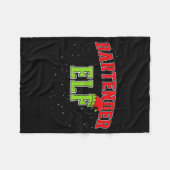 Bartender Elf Christmas Family Matching Group Xmas フリースブランケット (正面(横))