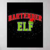 Bartender Elf Christmas Family Matching Group Xmas ポスター (正面)
