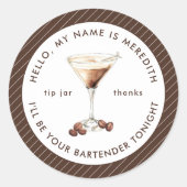 Bartender Espresso Martini Tip Jar ラウンドシール (正面)