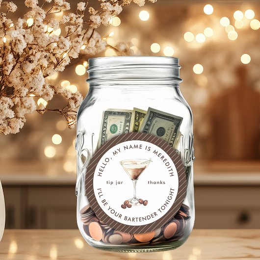Bartender Espresso Martini Tip Jar ラウンドシール