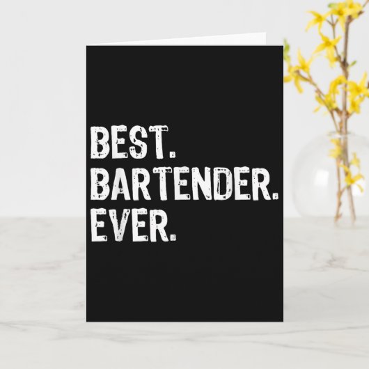 Bartender Ever Bartending Funny Gift Christmas  カード (黄色い花)