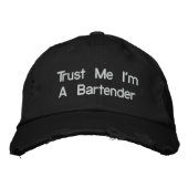 Bartender Hats – 信頼する私はBartender 刺繍入りキャップ (正面)
