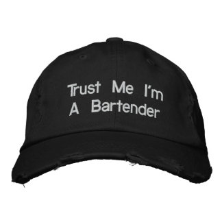 Bartender Hats – 信頼する私はBartender 刺繍入りキャップ