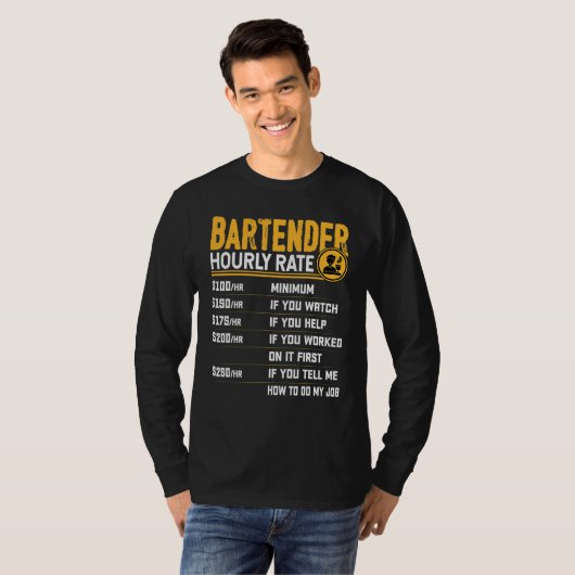 Bartender Hourly Rate Bartending Bartender Mixolog Tシャツ (正面フル)