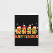 Bartender Job Group Santa Gingerbreads Xmas Cookie カード (正面)