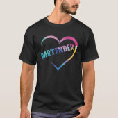 Bartender Mixologist Heart Bartender Tシャツ (正面)