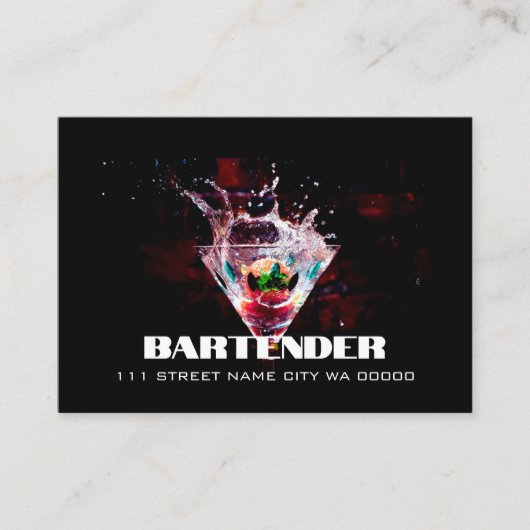 Bartender Nightlife Business Card 名刺 (正面)
