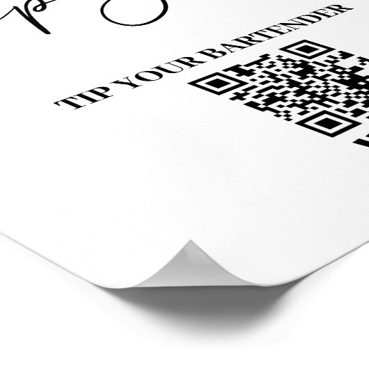 Bartender QRコーモダンドアプリの支払い記号のヒント ポスター (角)