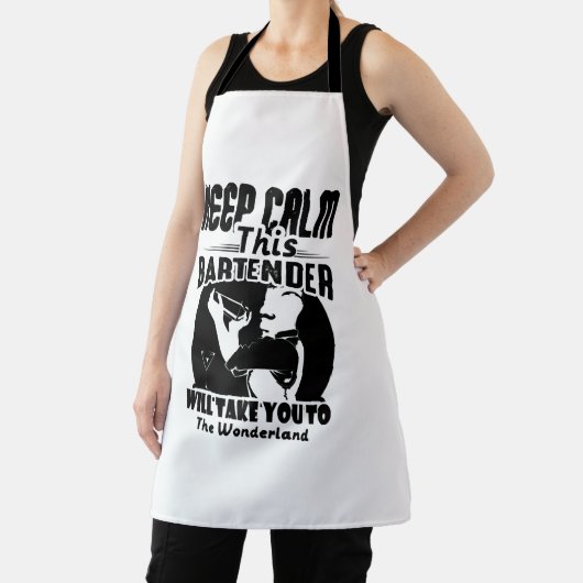 Bartender Shirt - Calm 保 This Bartender T shirt エプロン (インサイチュ)
