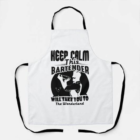 Bartender Shirt - Calm 保 This Bartender T shirt エプロン (正面)