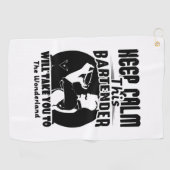 Bartender Shirt - Calm 保 This Bartender T shirt ゴルフタオル (横)