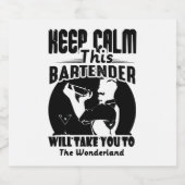 Bartender Shirt - Calm 保 This Bartender T shirt スパークリングワインラベル (シングルラベル)