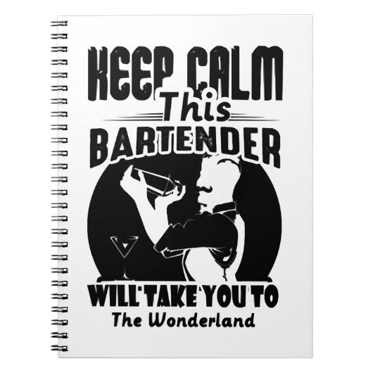 Bartender Shirt - Calm 保 This Bartender T shirt ノートブック (正面)
