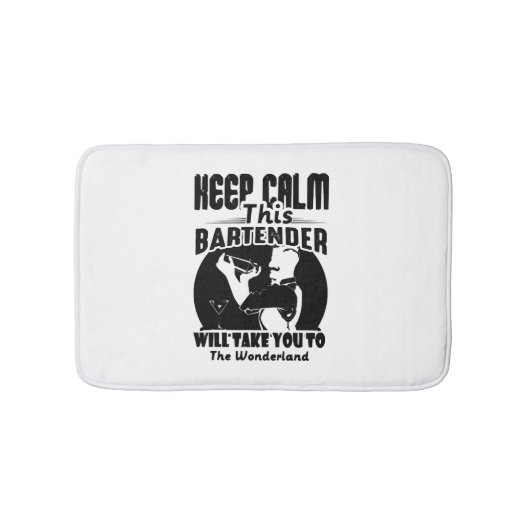 Bartender Shirt - Calm 保 This Bartender T shirt バスマット (正面)