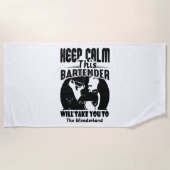 Bartender Shirt - Calm 保 This Bartender T shirt ビーチタオル (正面)