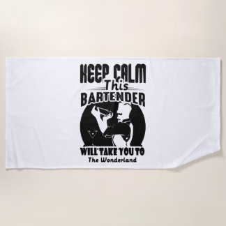 Bartender Shirt - Calm 保 This Bartender T shirt ビーチタオル