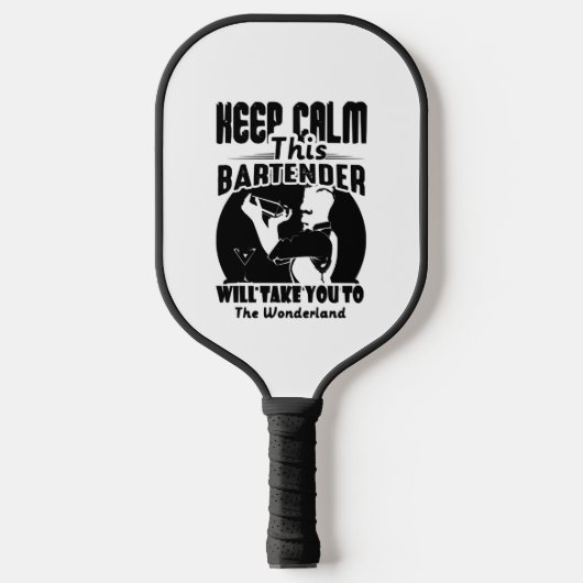 Bartender Shirt - Calm 保 This Bartender T shirt ピックルボールラケット (正面)