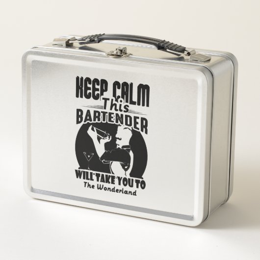 Bartender Shirt - Calm 保 This Bartender T shirt メタルランチボックス (正面)