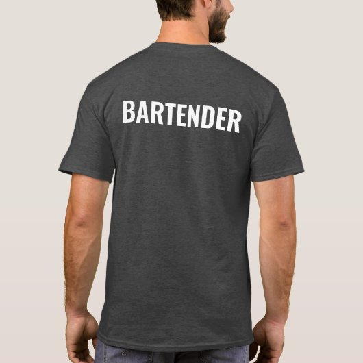 Bartender T-Shirt Uniform Personalized Name Logo Tシャツ (裏面)